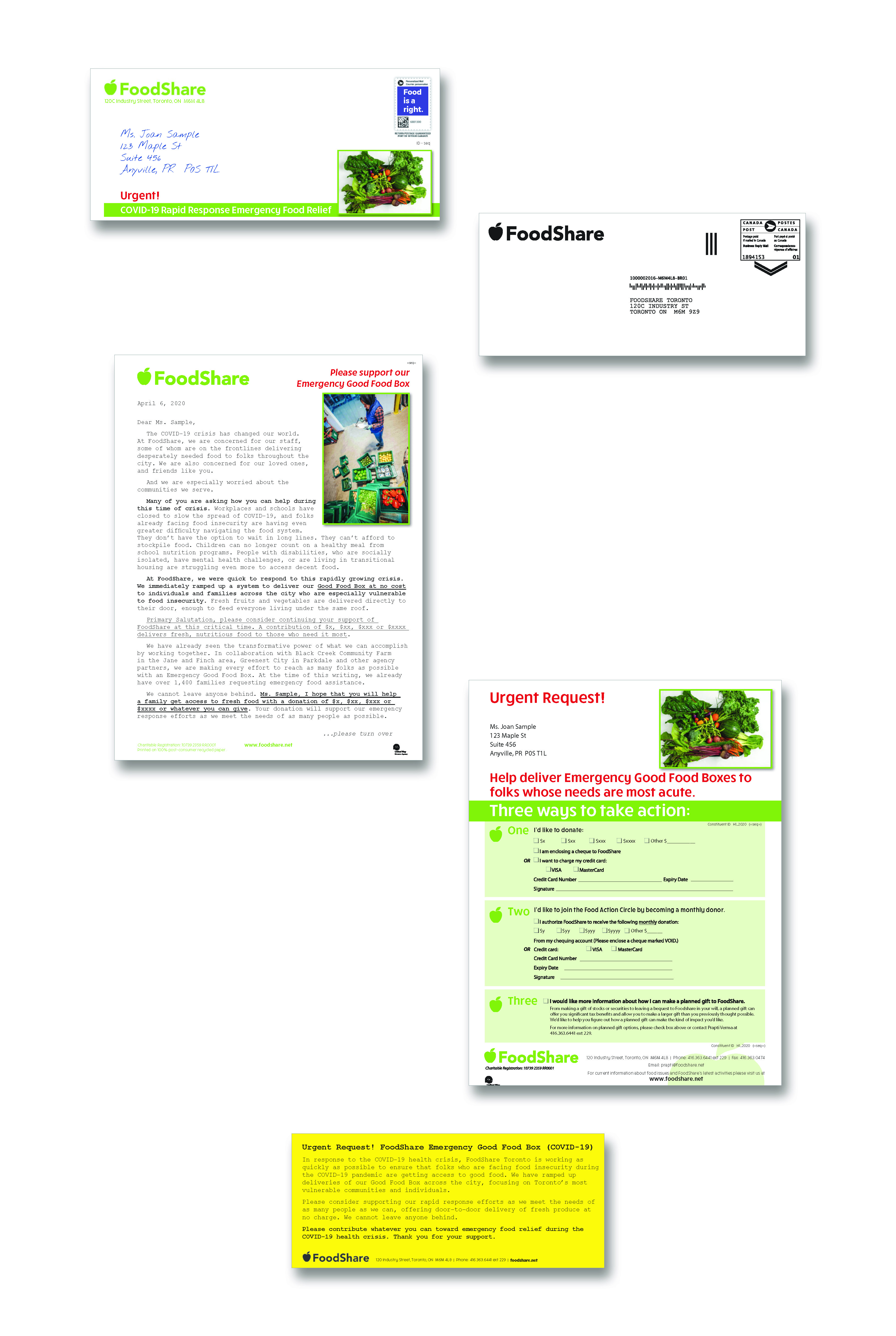 FoodShare COVID-19 Emergency Food Box direct mail package