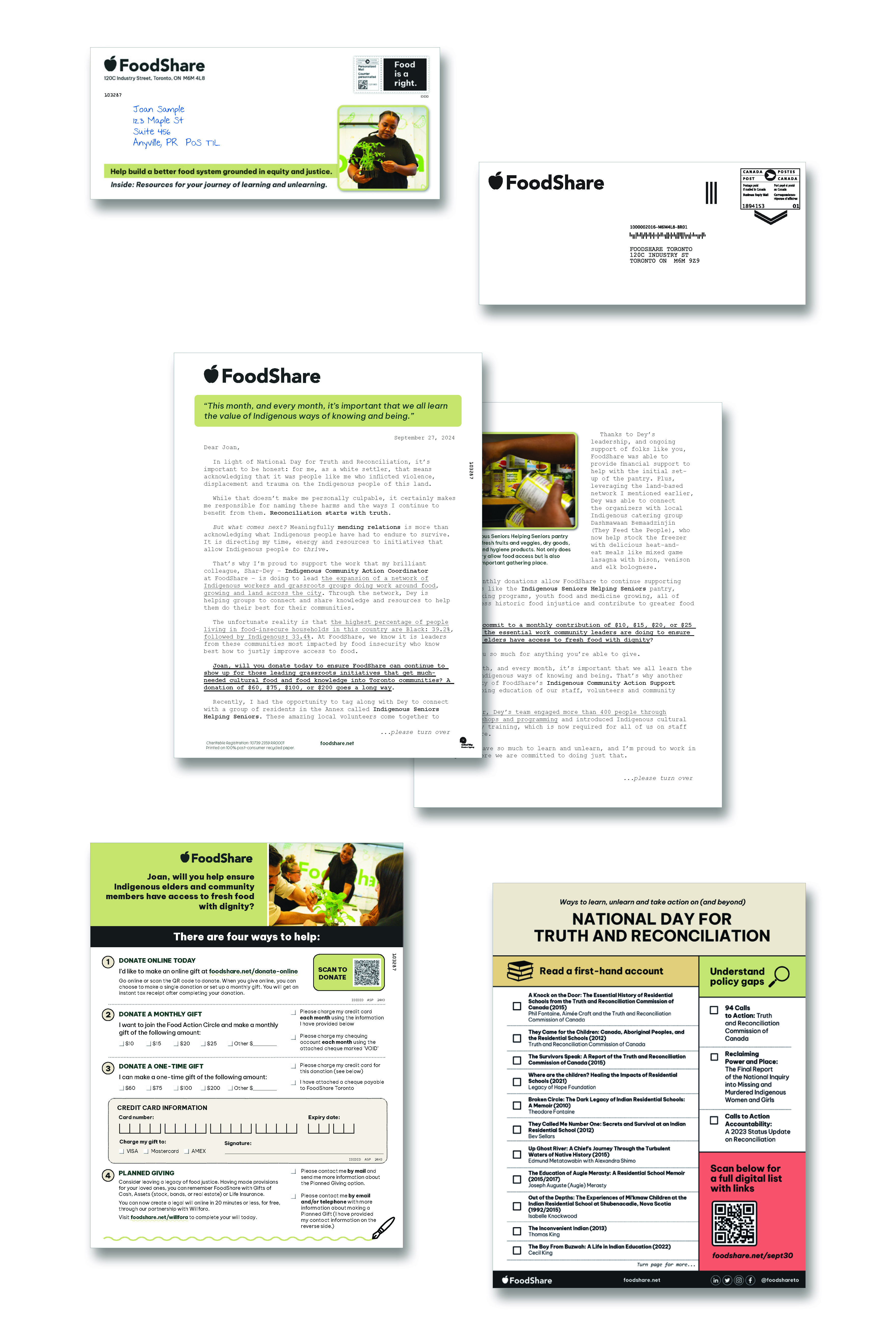 FoodShare Indigenous Food Sovereignty direct mail package